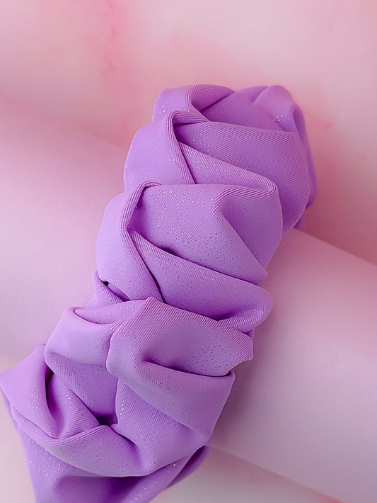 Lila - Purple glitter gym & swim wide scrunchie