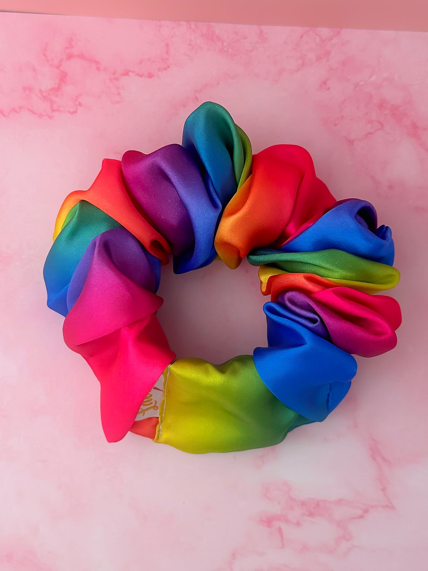 Rainbow - Rainbow Satin XL Scrunchie