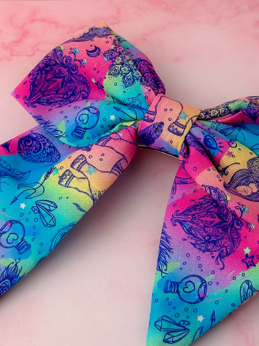 Chakra - Blue and purple spiritual print classic Hair Bow