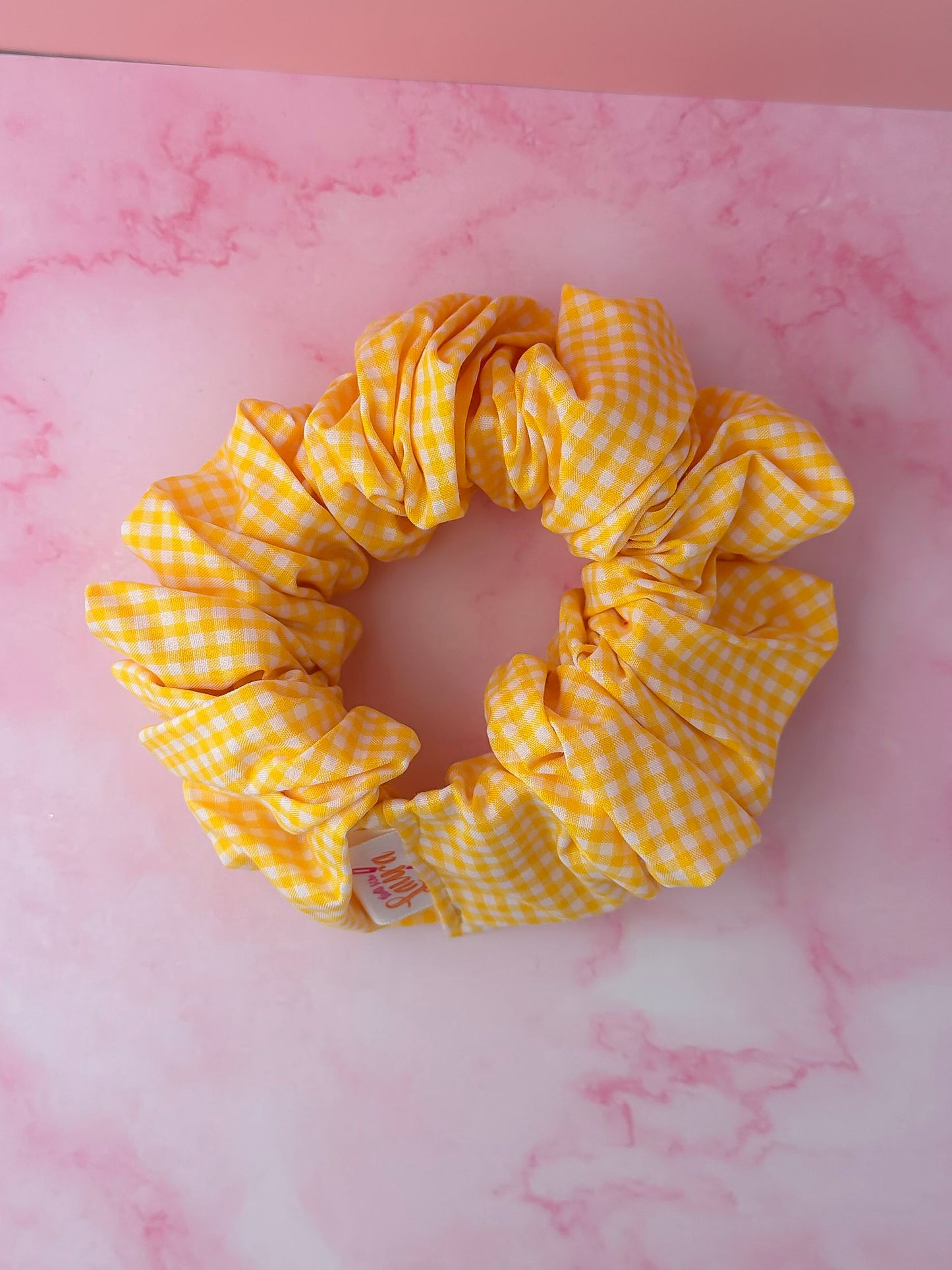 Back to School - Yellow Gingham print XL Scrunchie