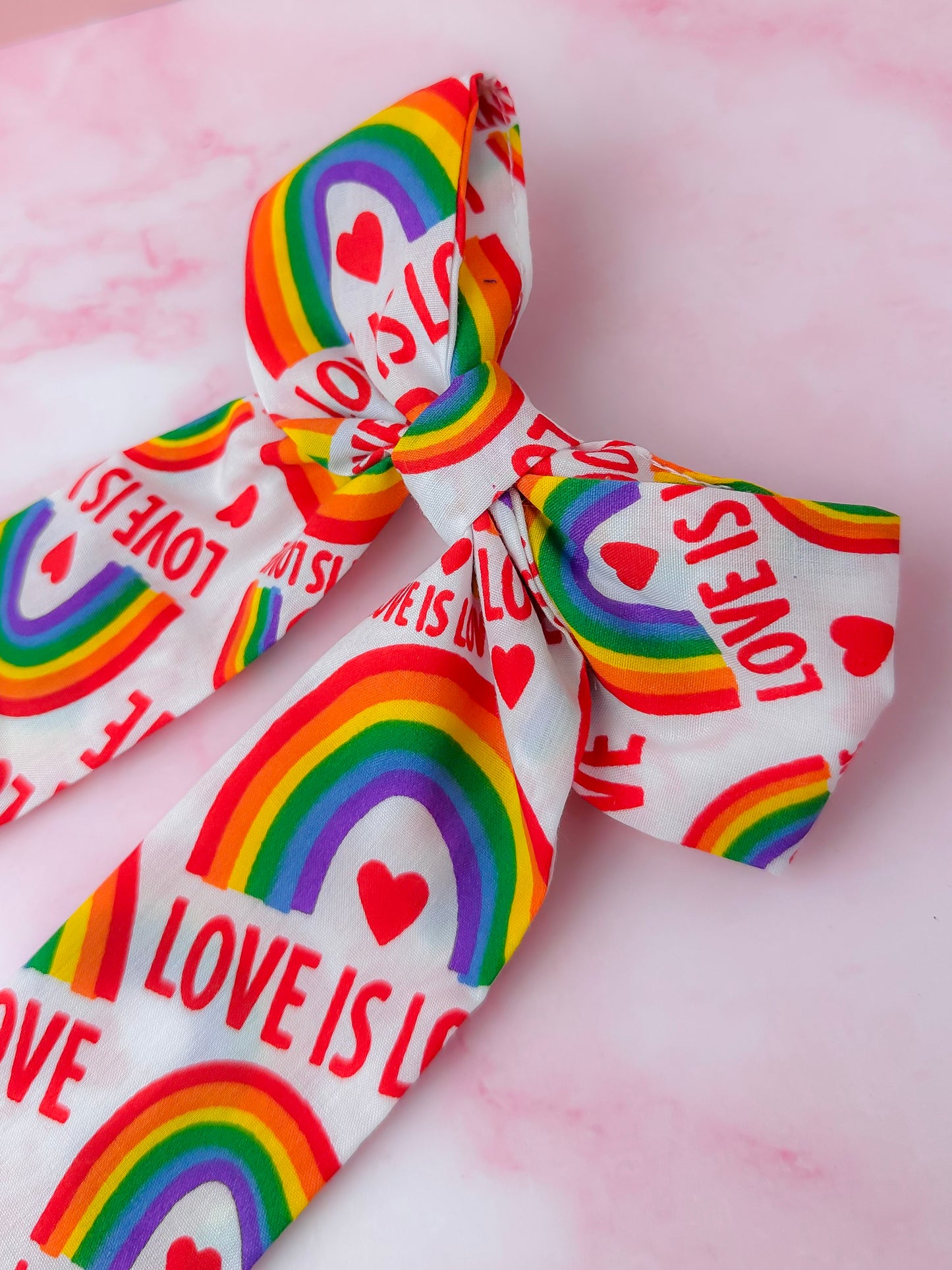 Love is Love - Rainbow pride long Hair Bow
