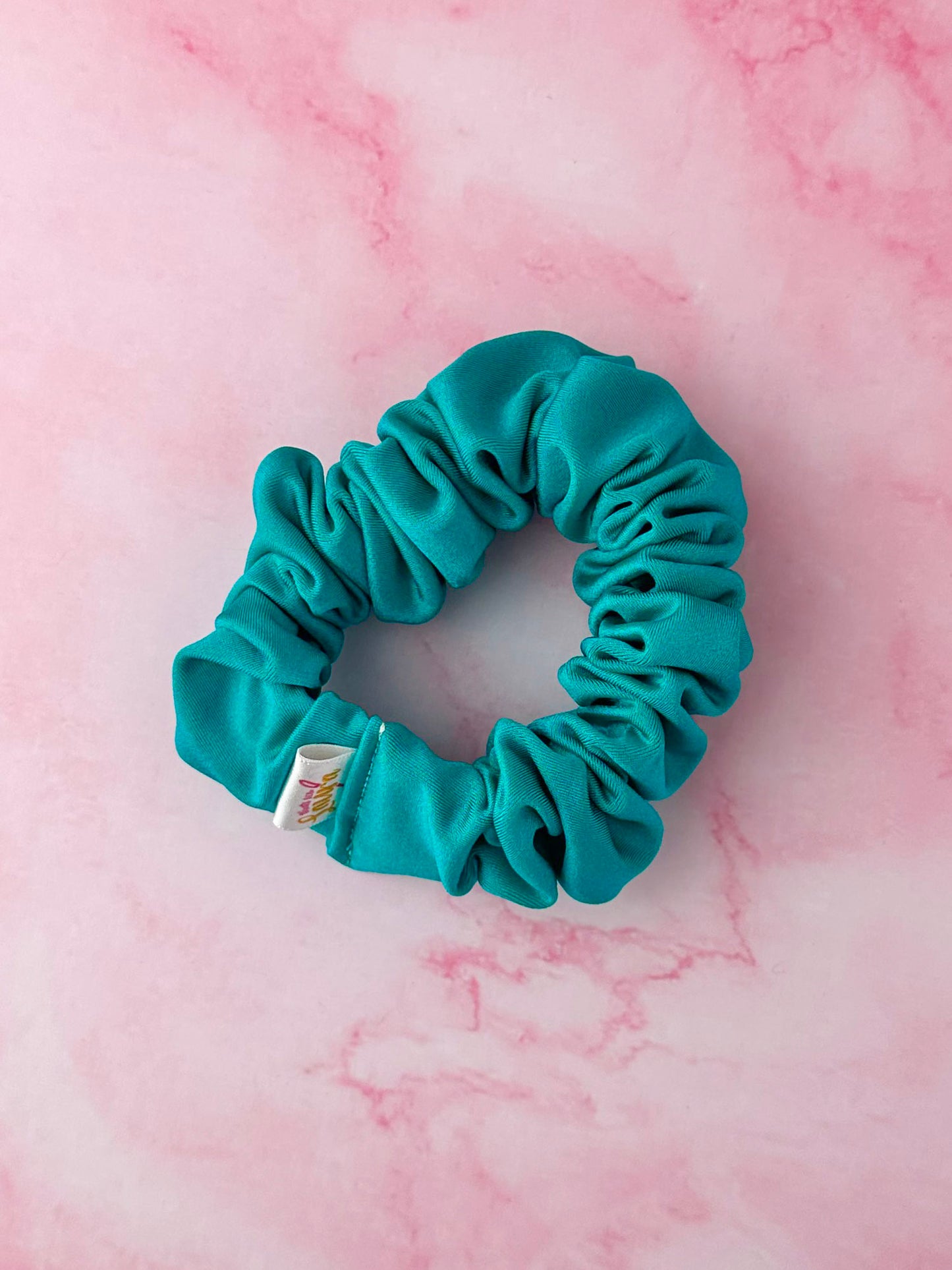 Cyan - Teal gym & swim wide scrunchie