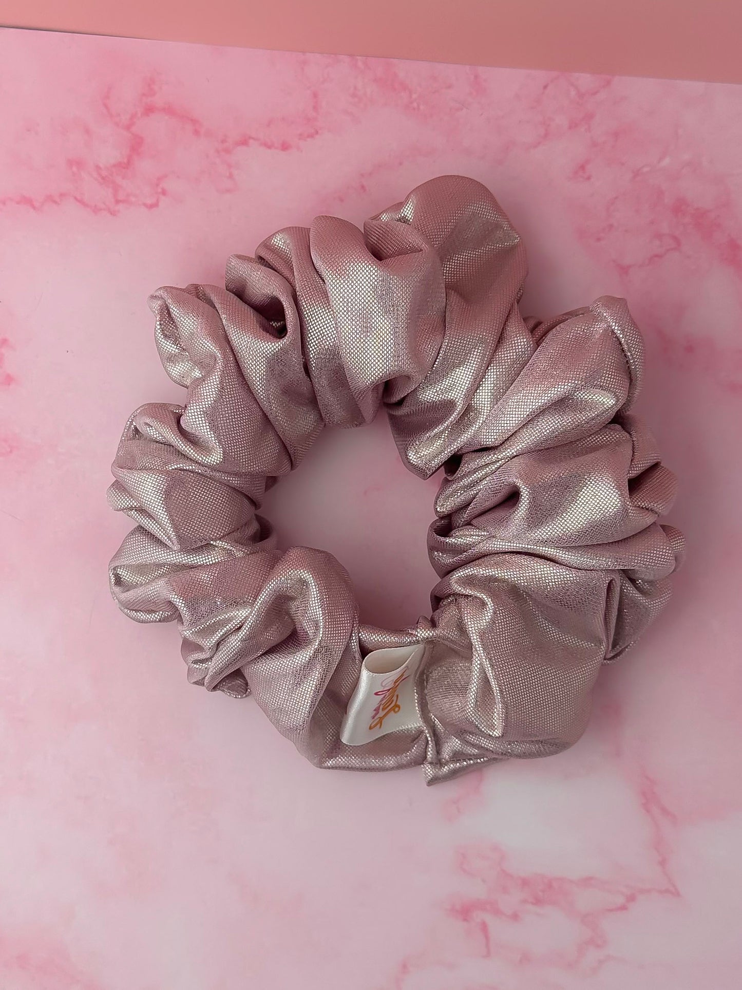 Shimmer - Pink dance fabric XL Scrunchie