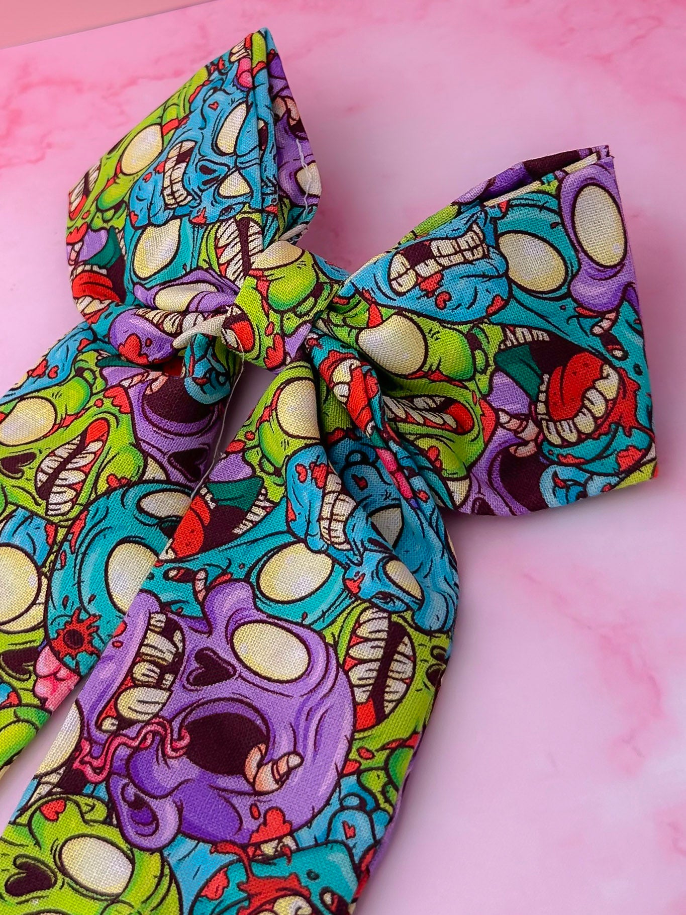 Living Dead -Zombie print long Hair Bow