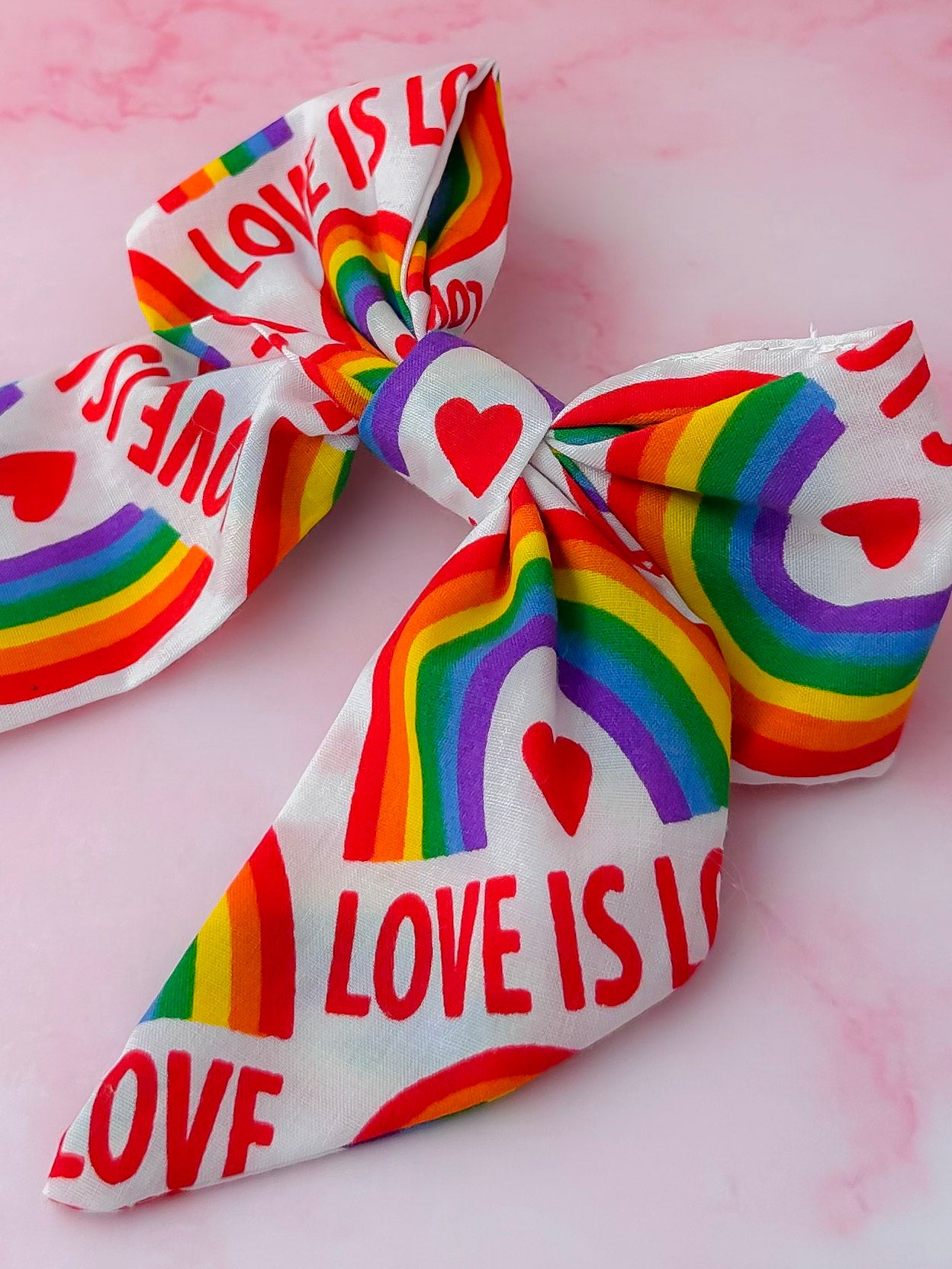 Love is Love - Pride rainbow print classic Hair Bow