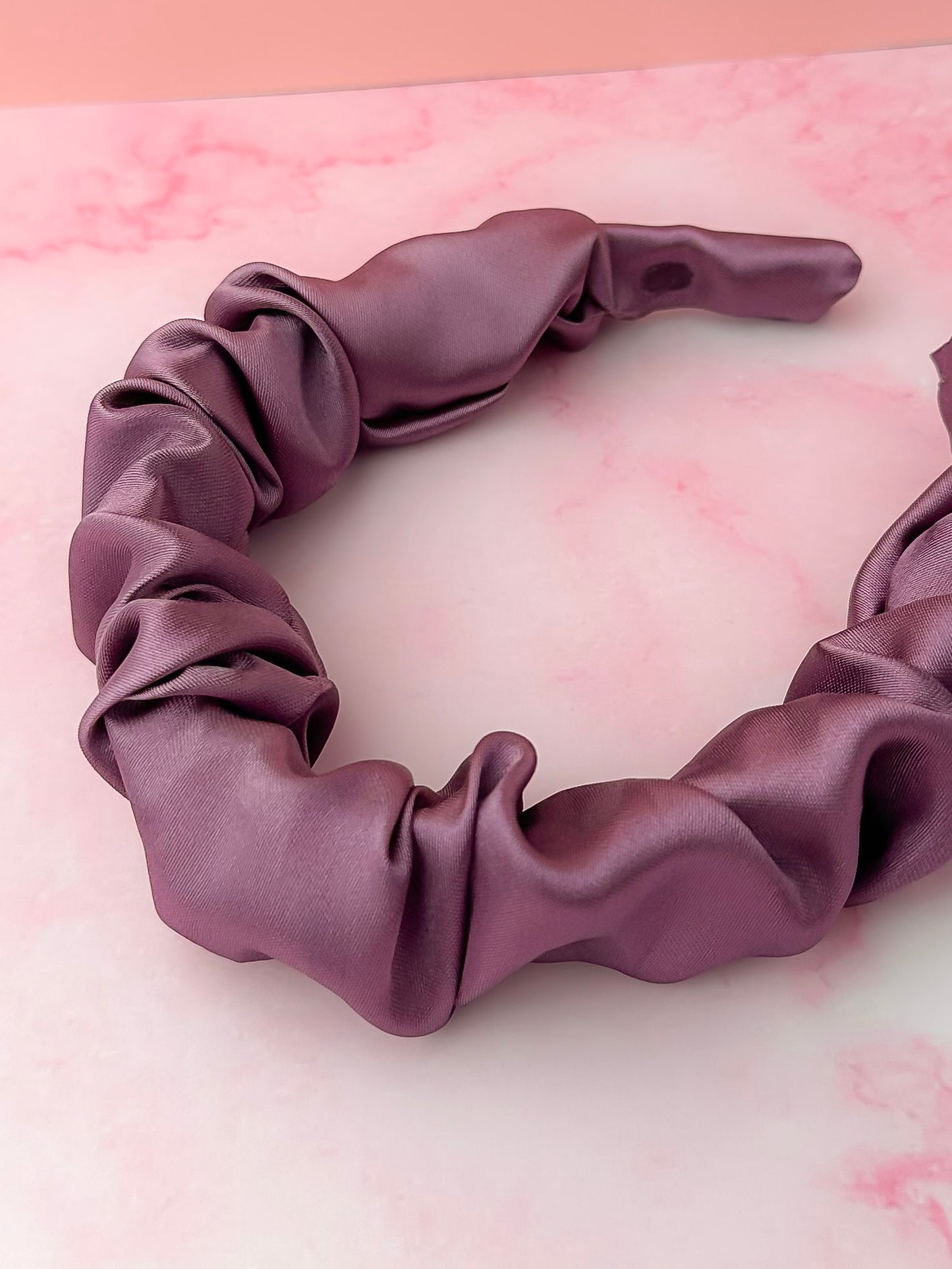 Mauve - Mauve Satin Scrunchie Headband