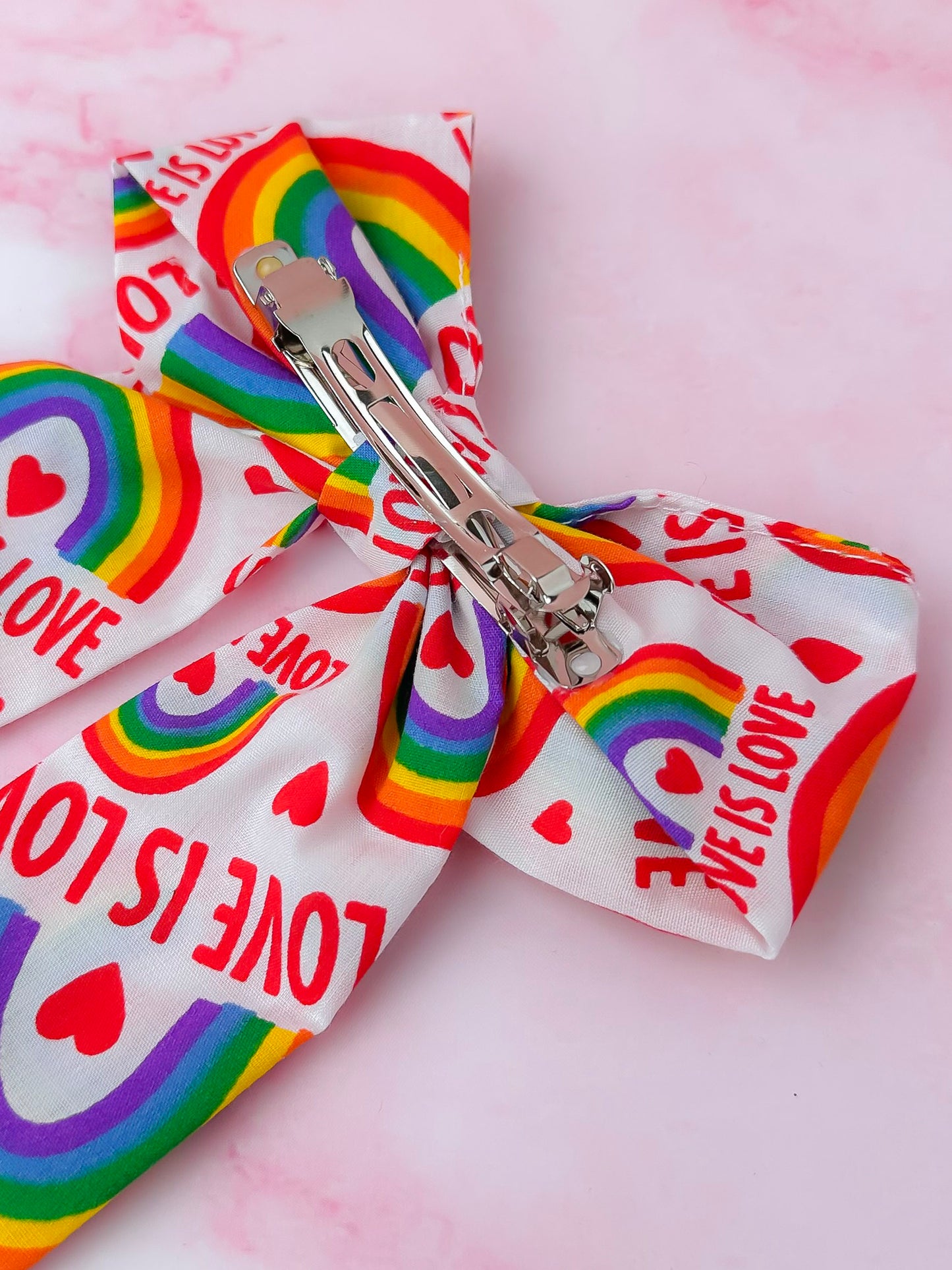 Love is Love - Rainbow pride long Hair Bow