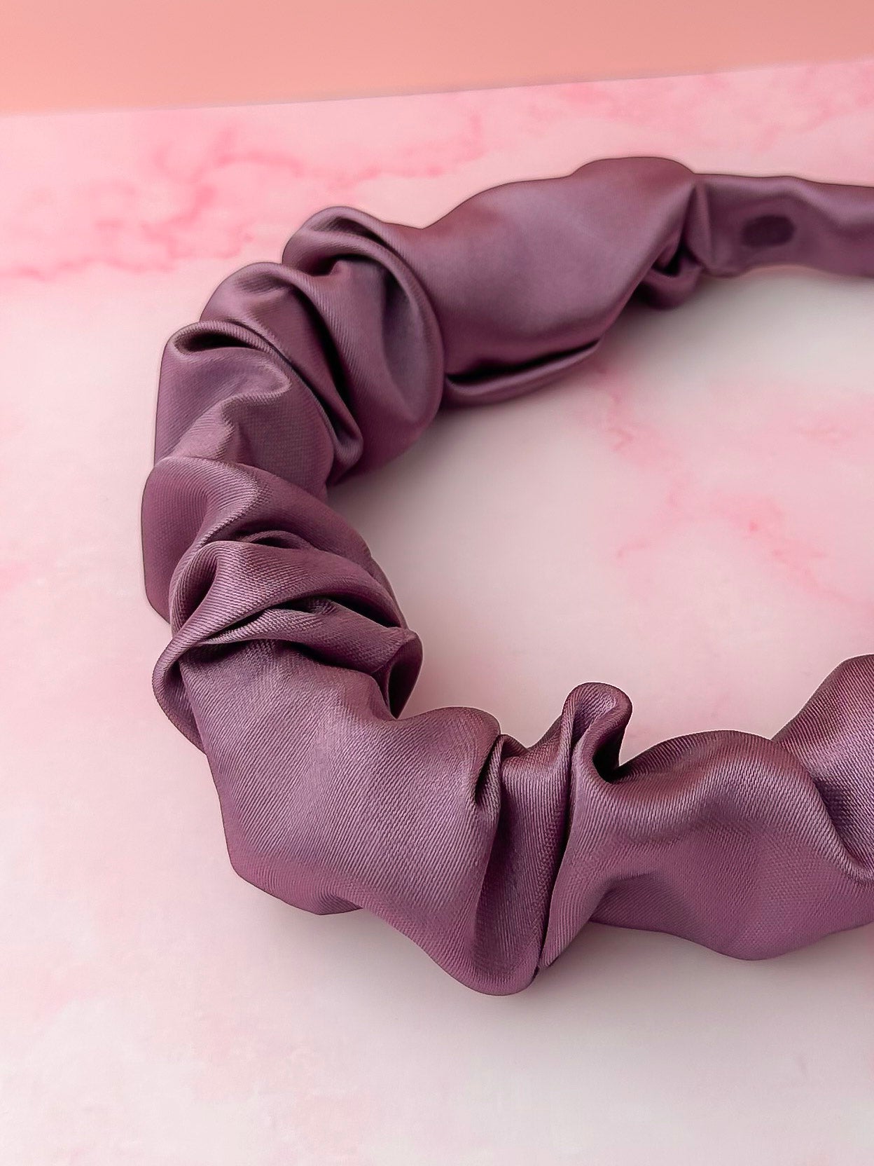 Mauve - Mauve Satin Scrunchie Headband