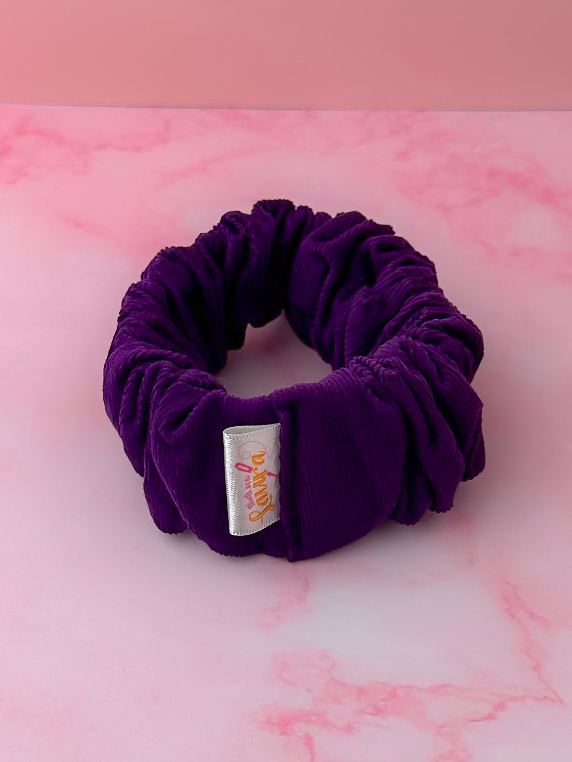 Violet - Purple Needlecord classic scrunchie