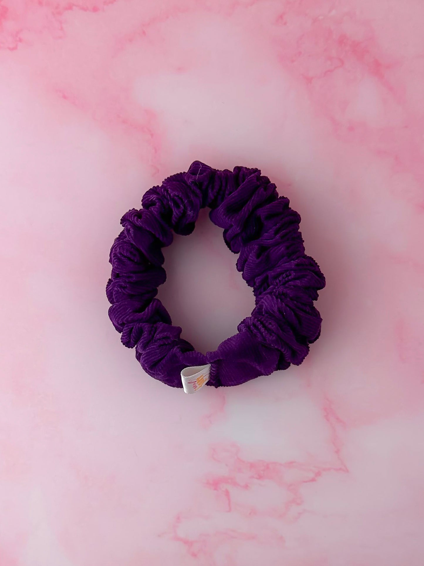 Violet - Purple Needlecord classic scrunchie