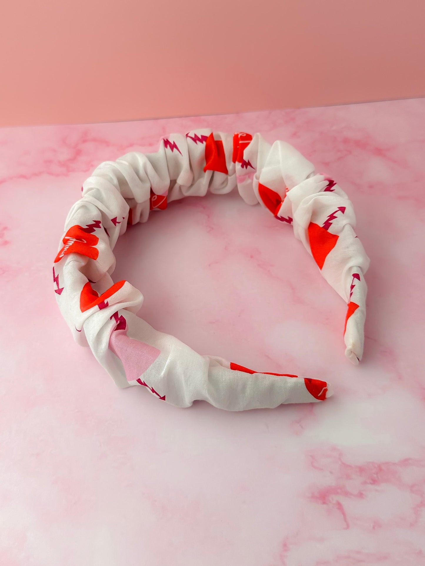 Amore - heart print Scrunchie Headband