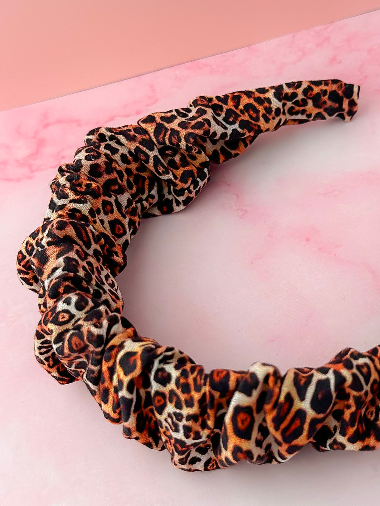 Leo - Leopard print Scrunchie Headband