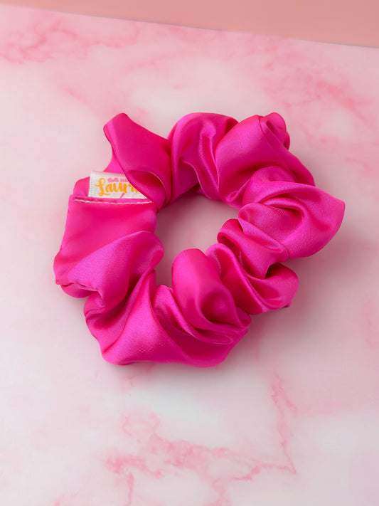 Pretty In Pink - Pink Satin classic scrunchie