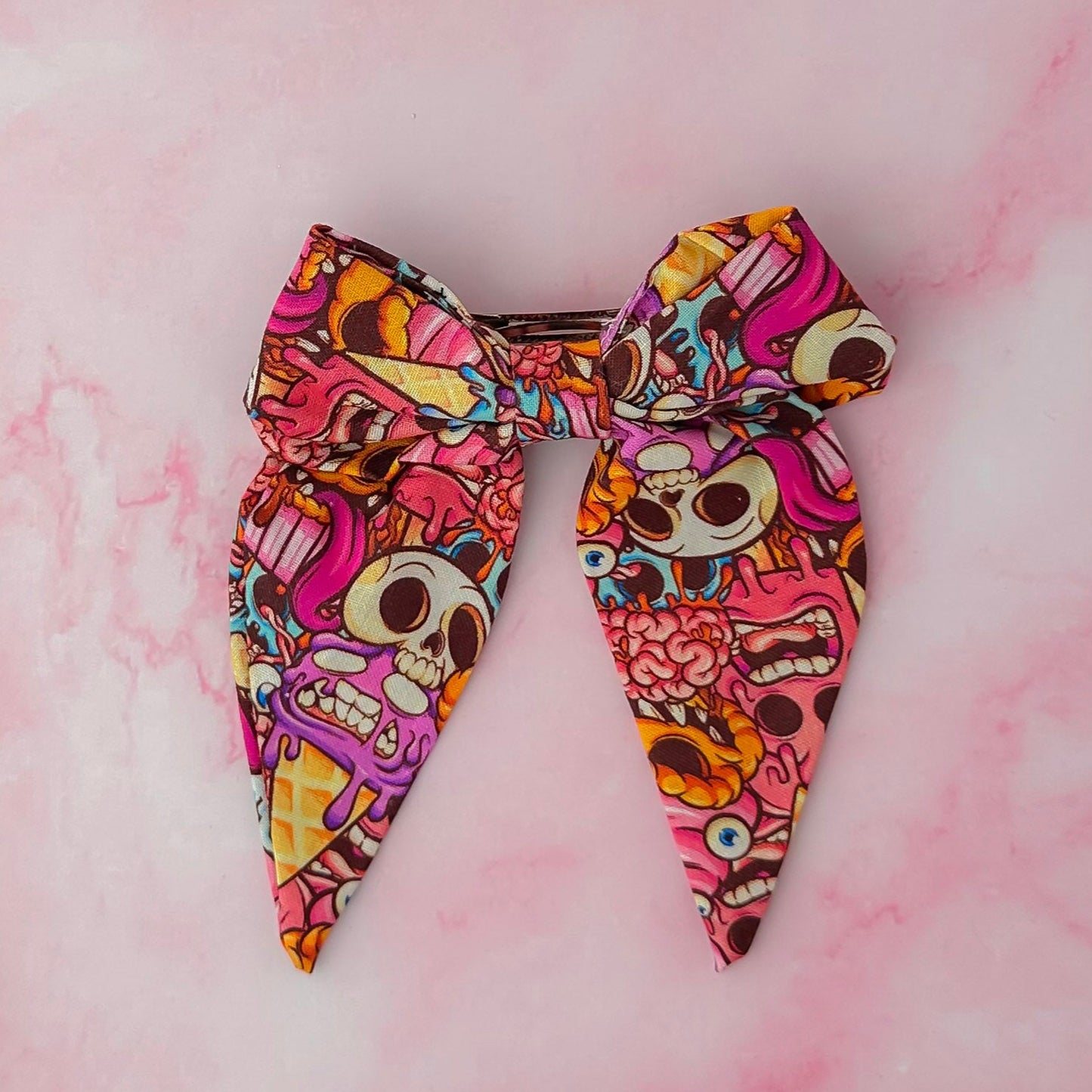 Ice Scream - Zombie print classic Hair Bow