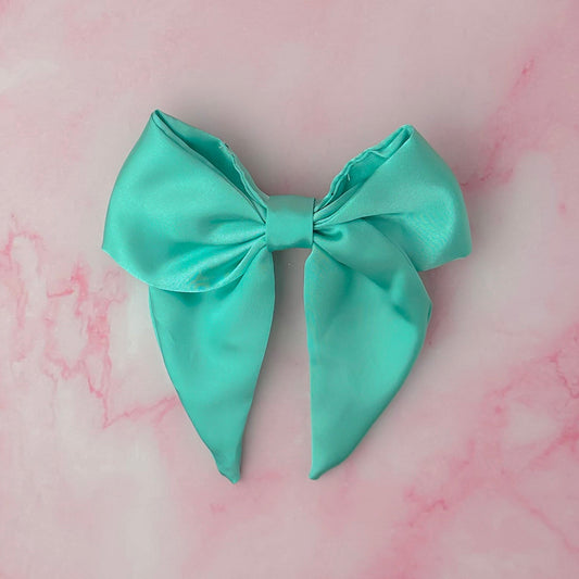 Mint - Mint Satin classic Hair Bow