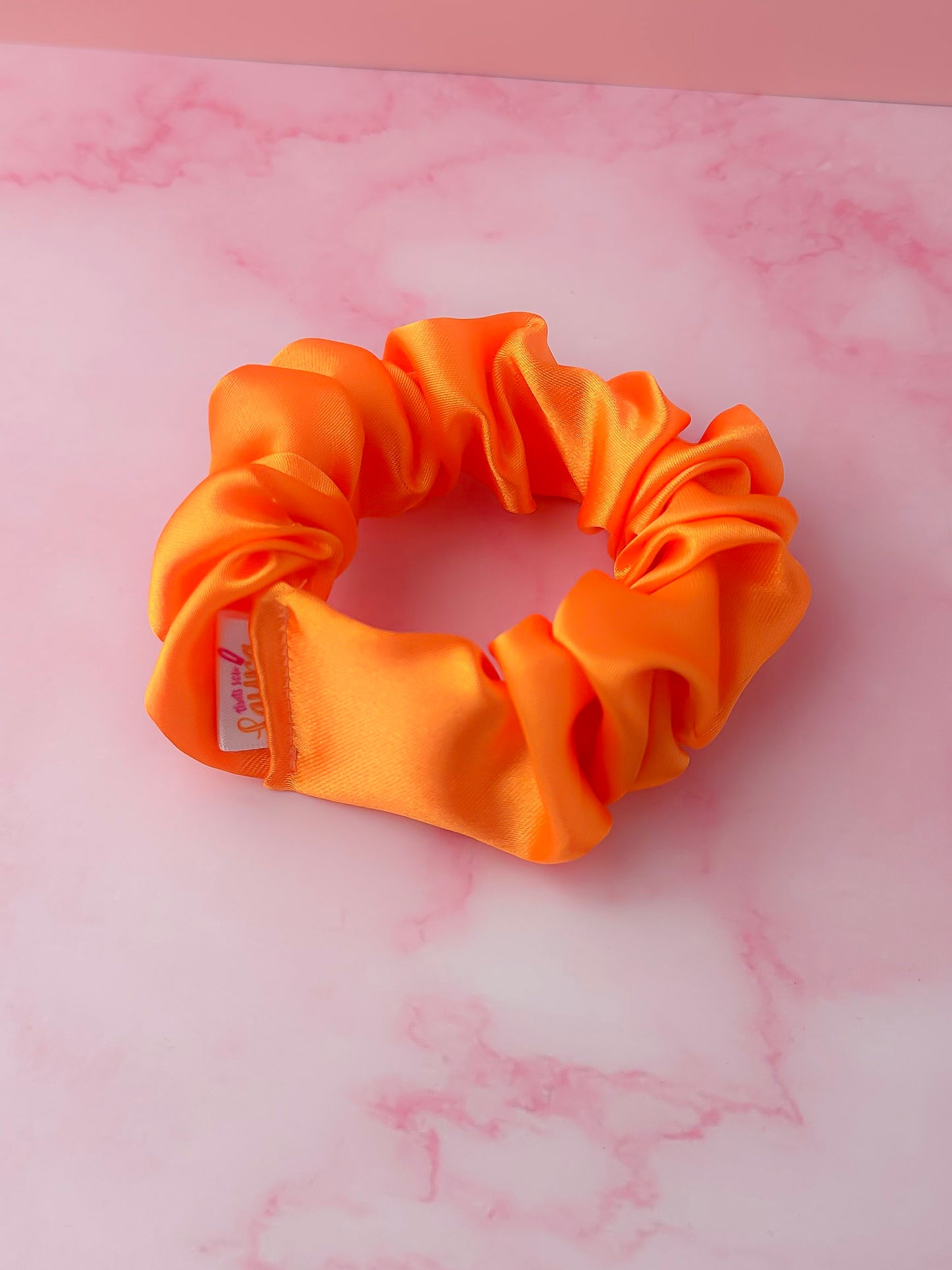 Pumpkin - Orange satin wide scrunchie