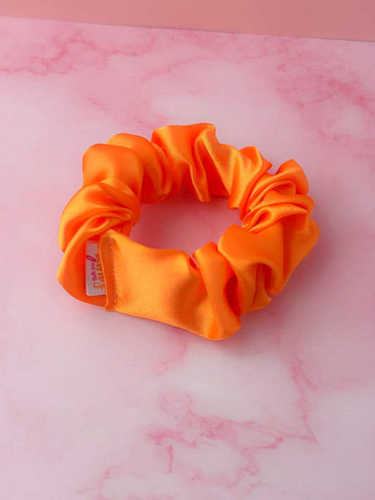 Pumpkin - Orange satin wide scrunchie