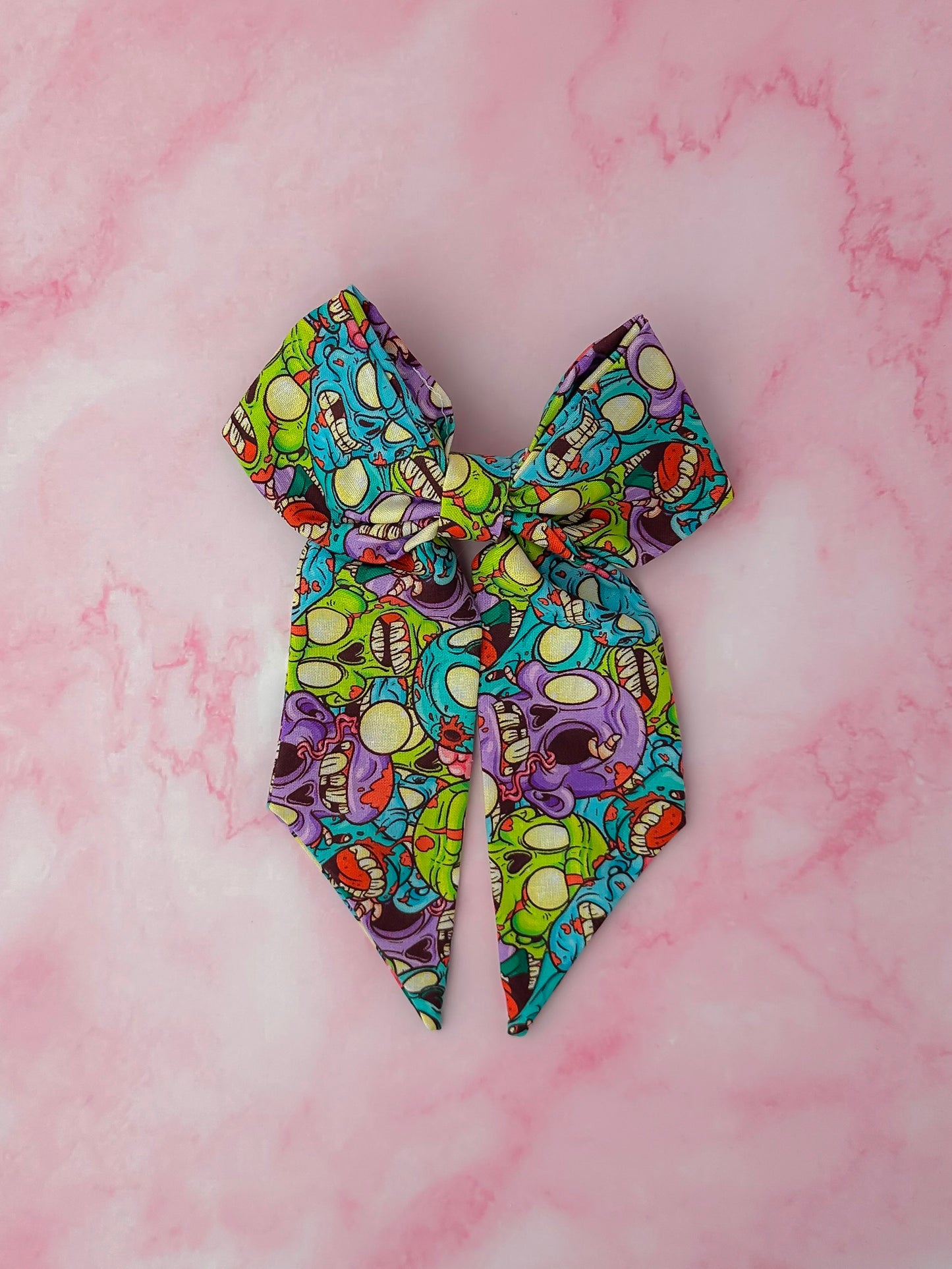 Living Dead -Zombie print long Hair Bow