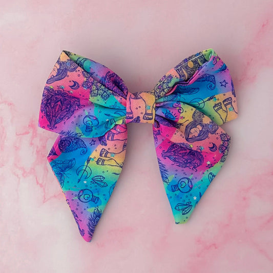 Chakra - Blue and purple spiritual print classic Hair Bow