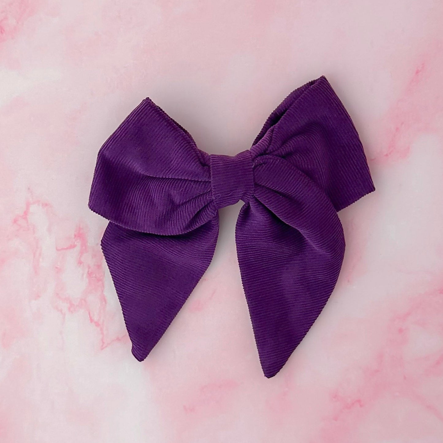 Violet - Purple Needlecord classic Hair Bow