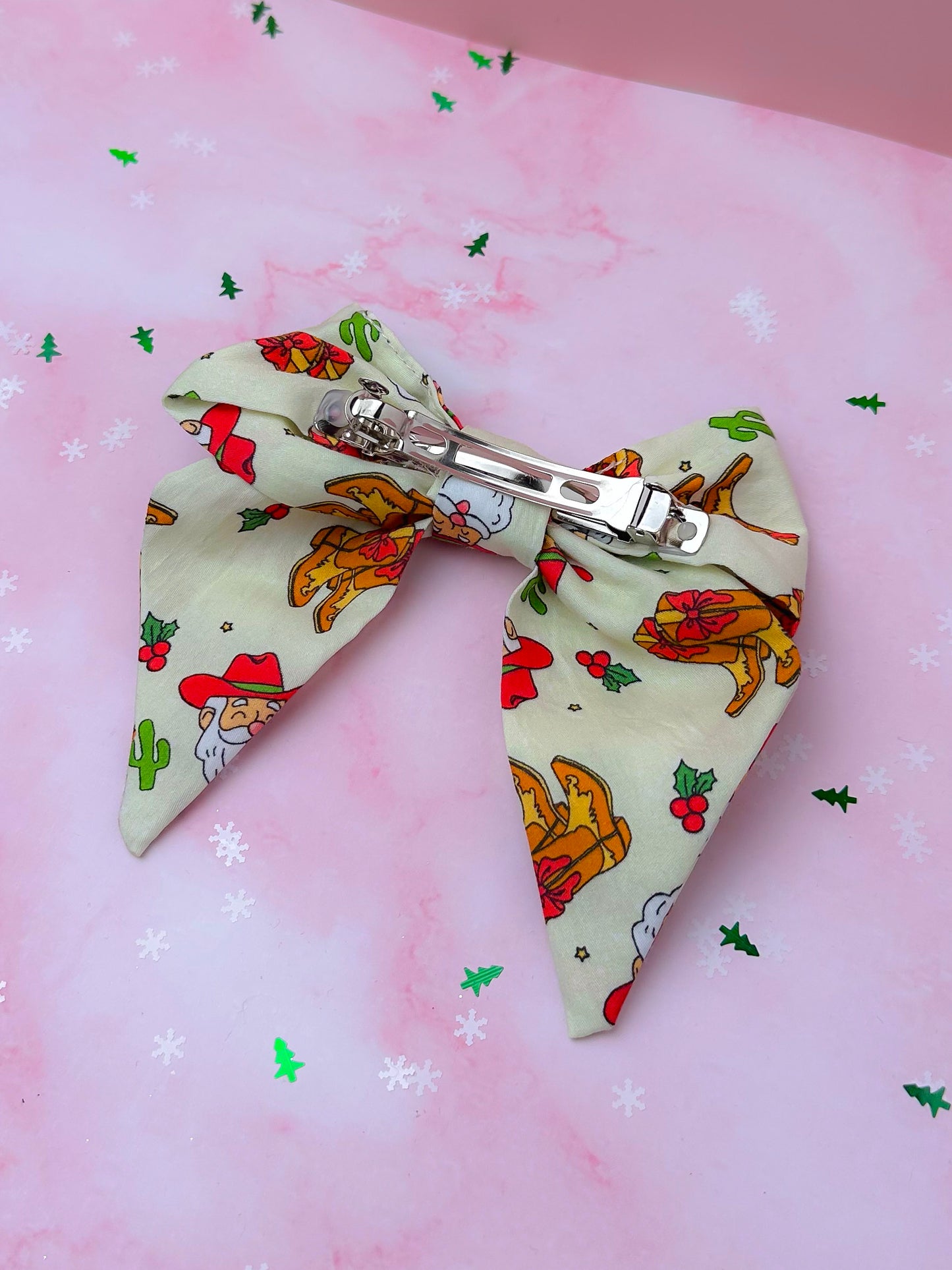 Cowboy Christmas EXCLUSIVE SHORT Hair Bow