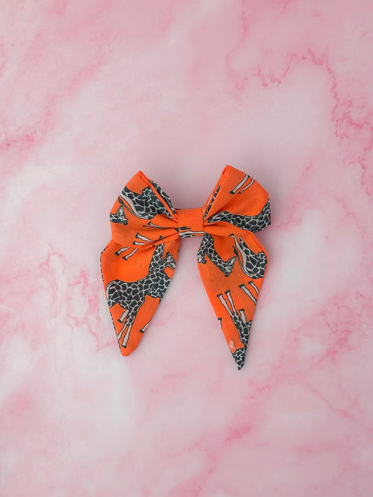 Giraffe - Giraffe print classic Hair Bow