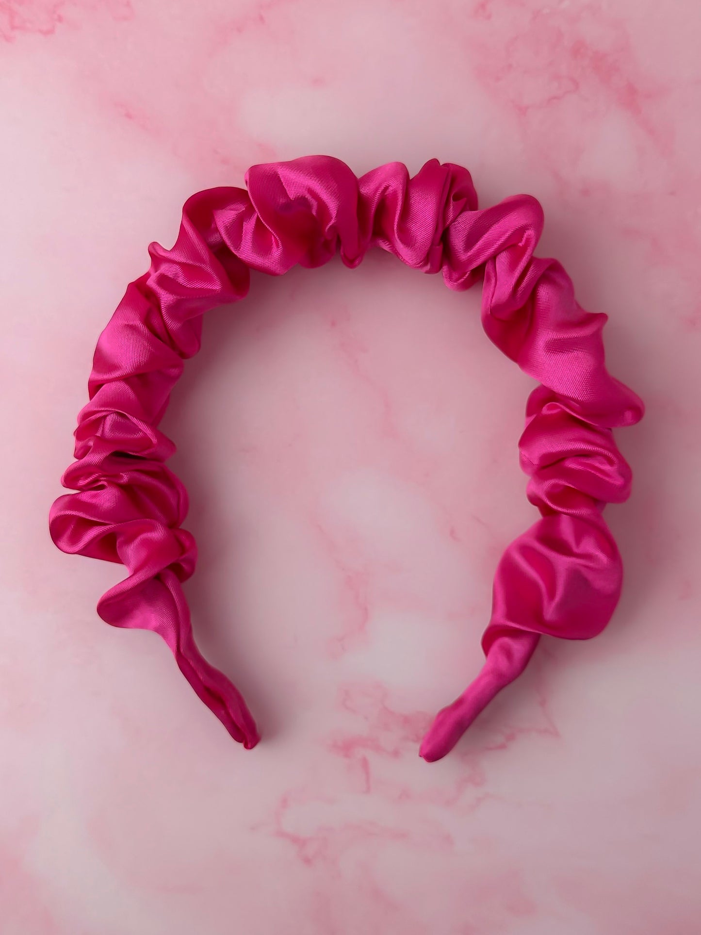 Pretty in Pink - Pink Satin Scrunchie Headband