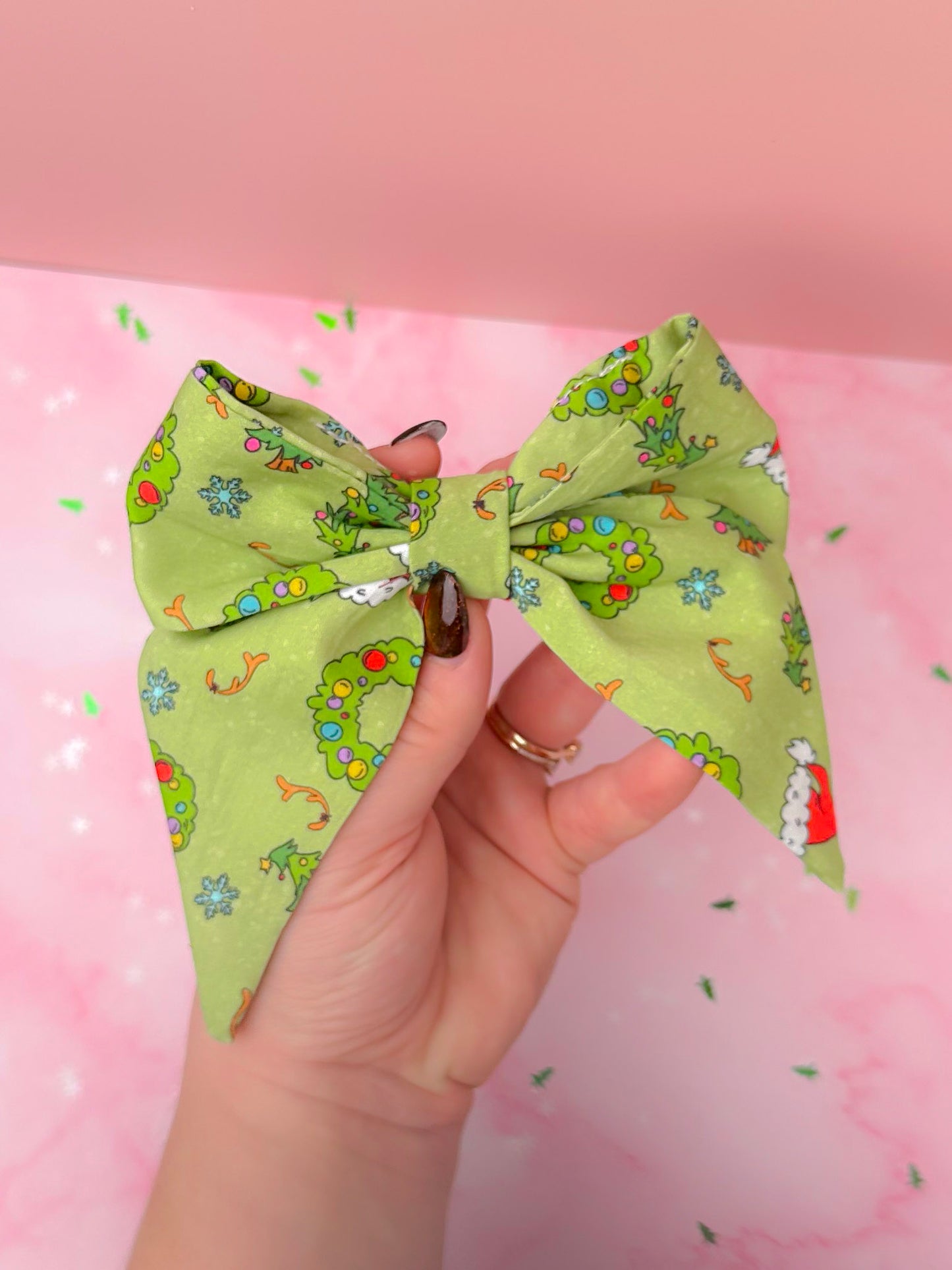 Grinchmas EXCLUSIVE SHORT Hair Bow | Handmade Hair Accessories UK