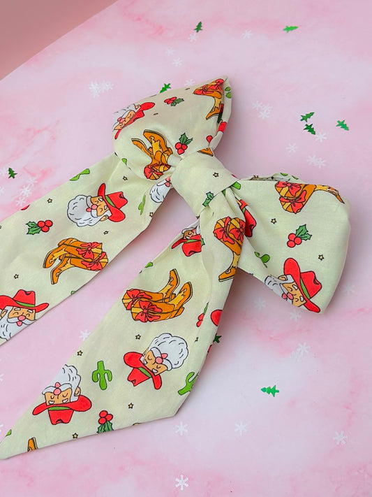 Cowboy Christmas EXCLUSIVE LONG Hair Bow