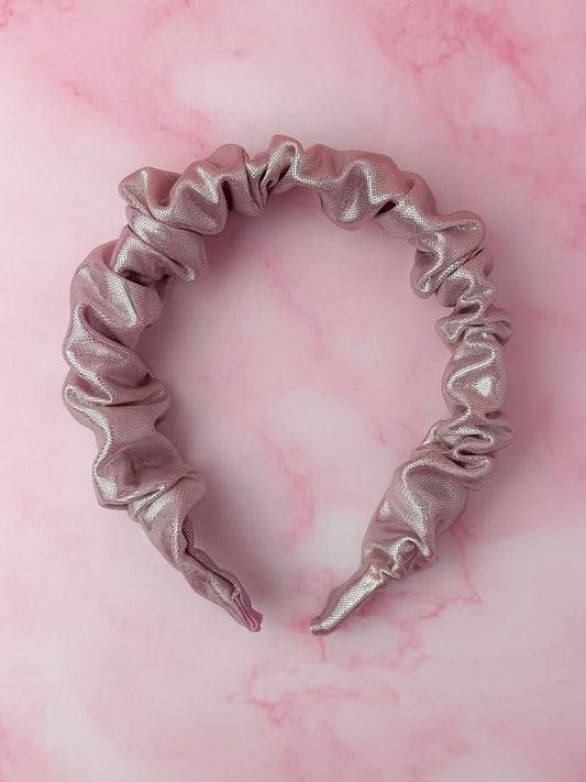 Shimmer - Light pink foil Scrunchie Headband