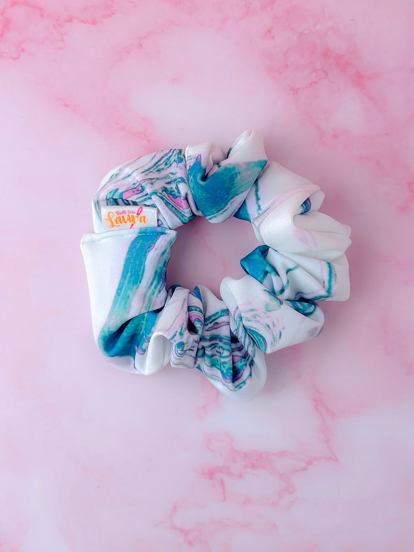 Marble - White and blue marble gym & swim classic scrunchie