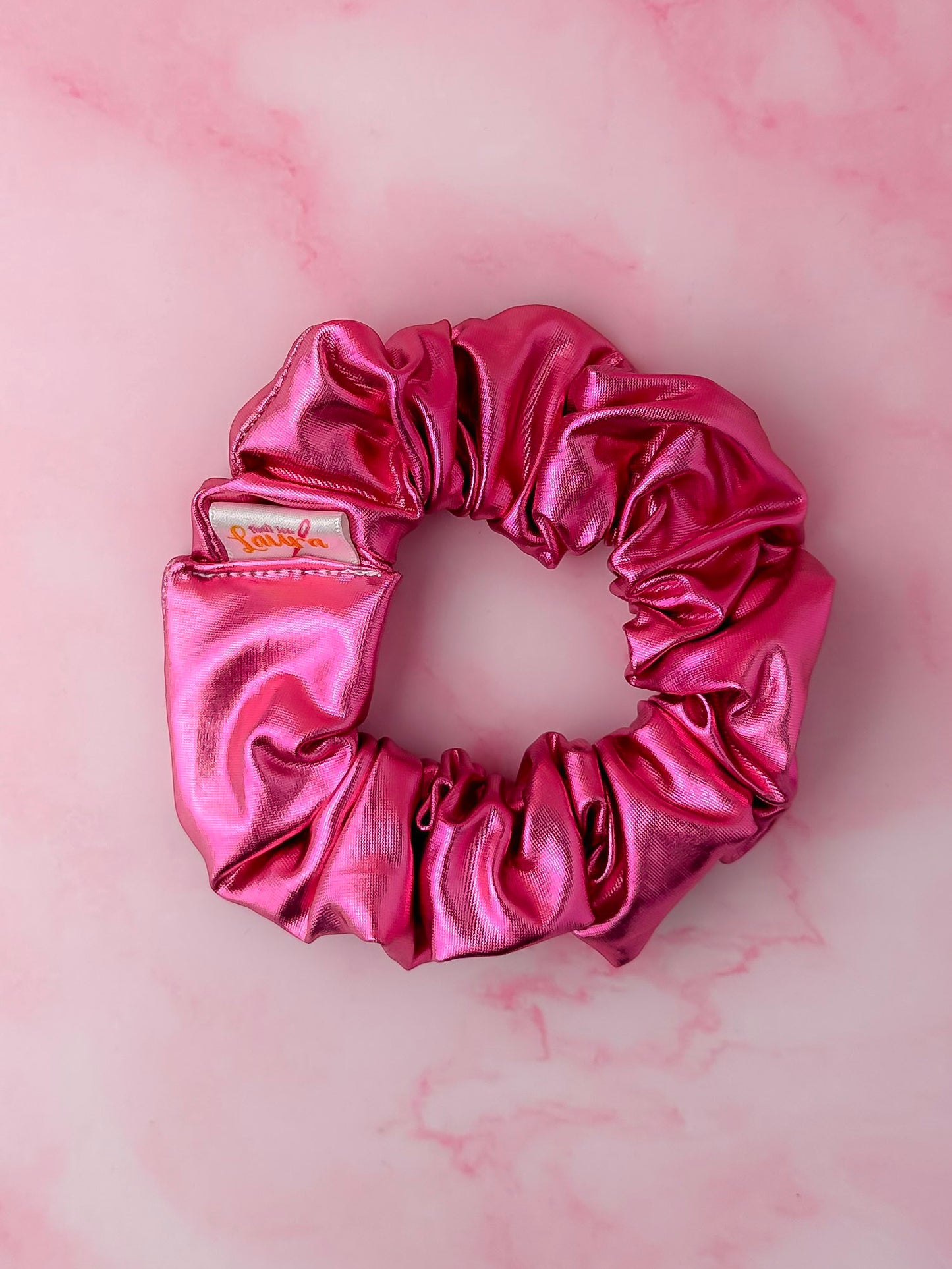 Cerise - Pink Jersey Foil classic scrunchie