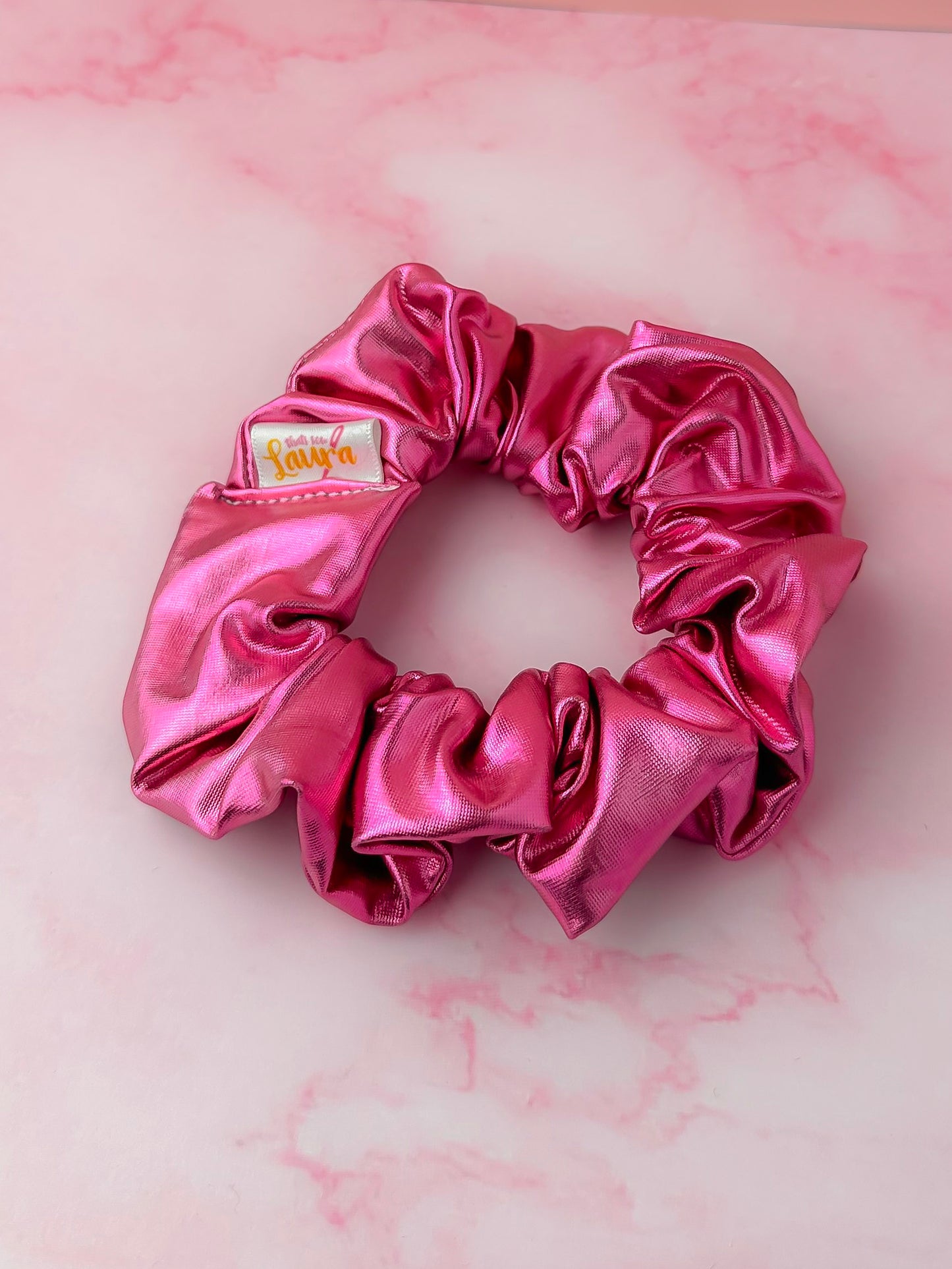 Cerise - Pink Jersey Foil classic scrunchie