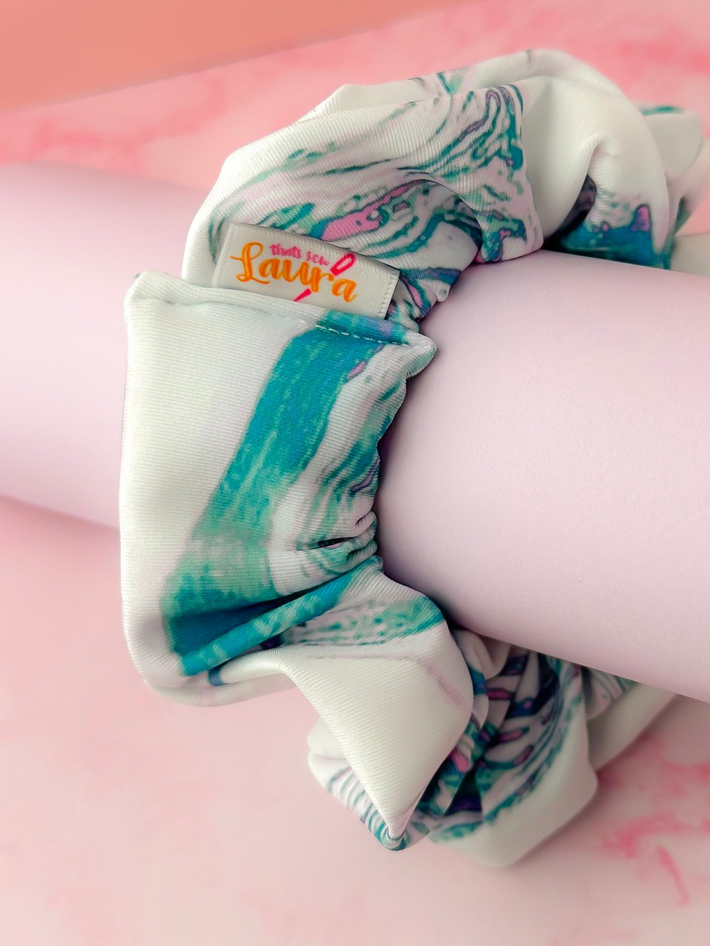 Marble - White and blue marble gym & swim classic scrunchie