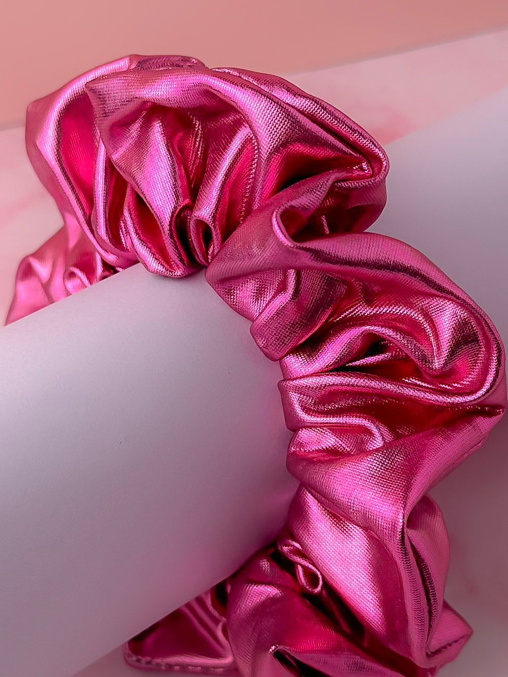 Cerise - Pink Jersey Foil classic scrunchie