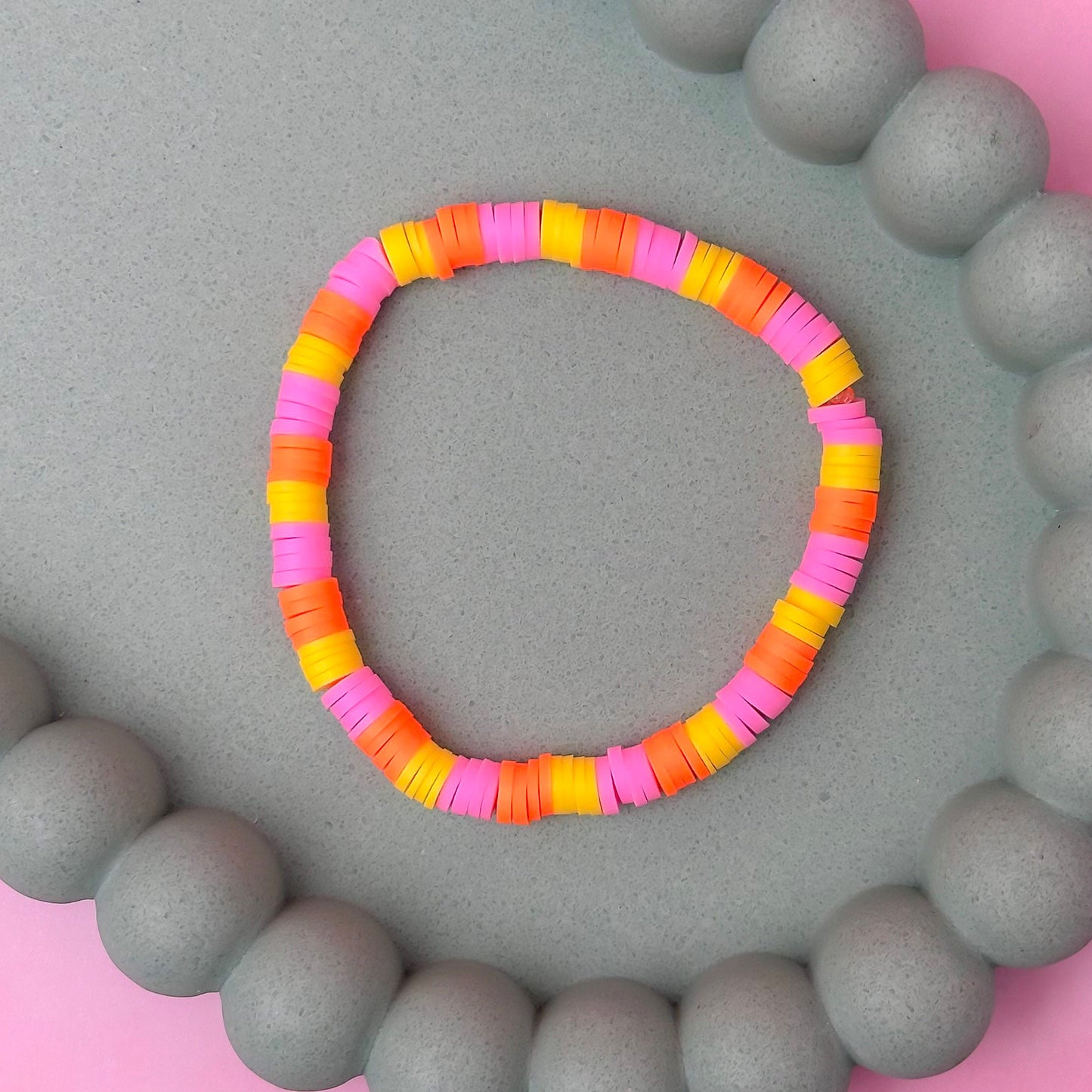 Mocktail | Pink, Orange & Yellow Beaded Bracelet