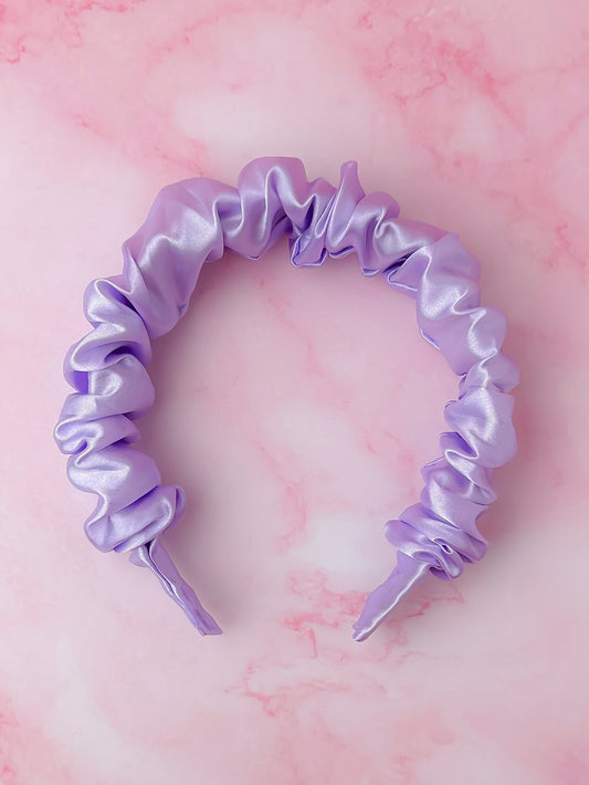 Lilac - Lilac satin Scrunchie Headband