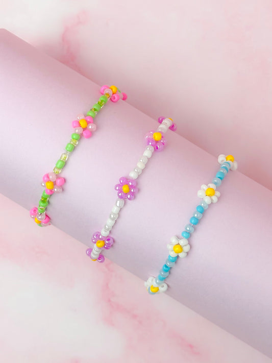 Pink Daisy | Handmade Beaded Bracelet
