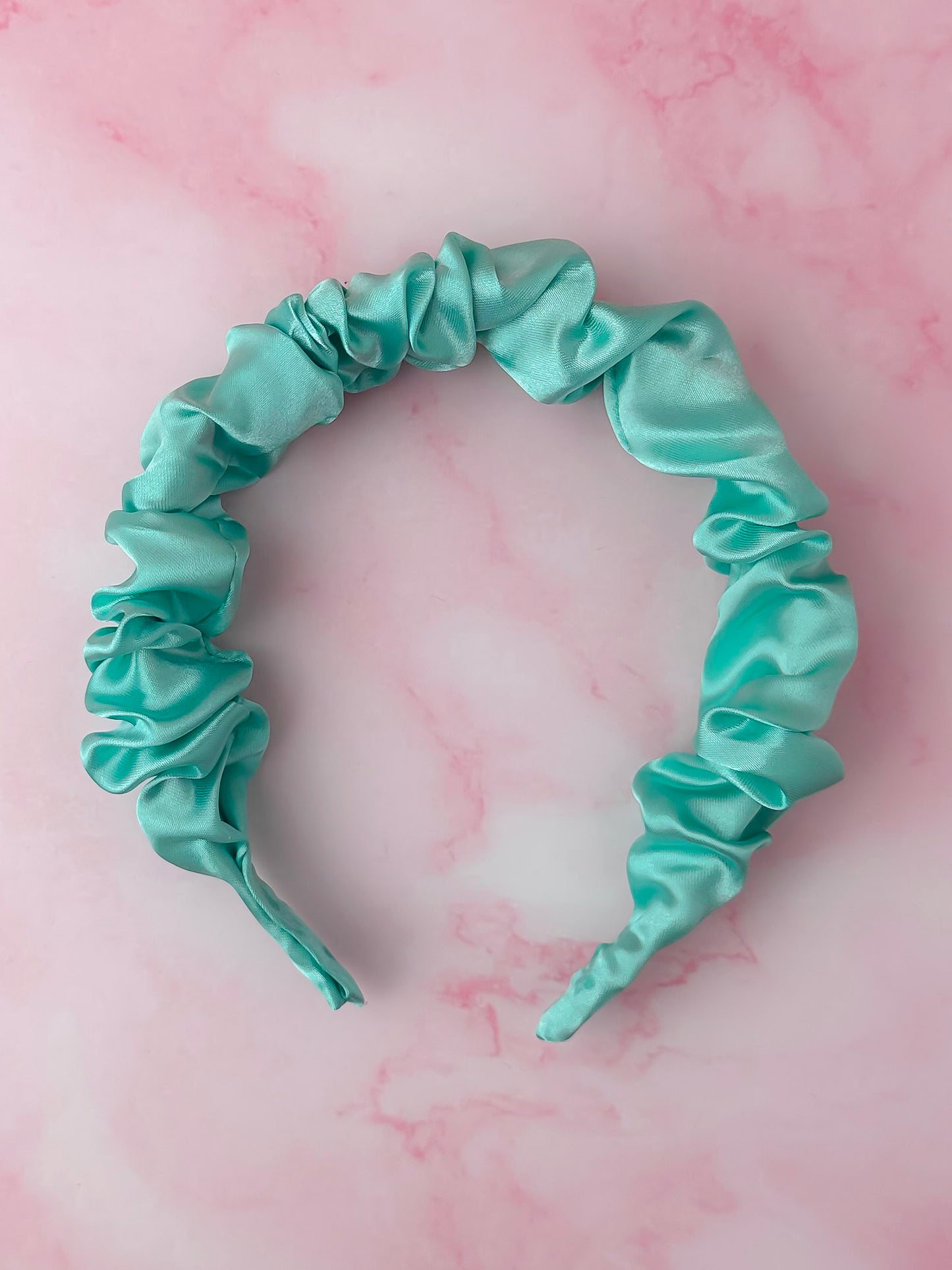 Mint - Mint Satin Scrunchie Headband