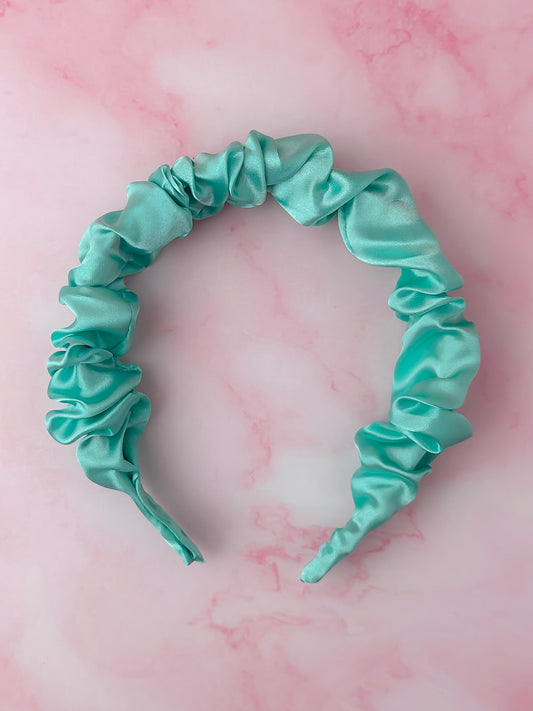 Mint - Mint Satin Scrunchie Headband