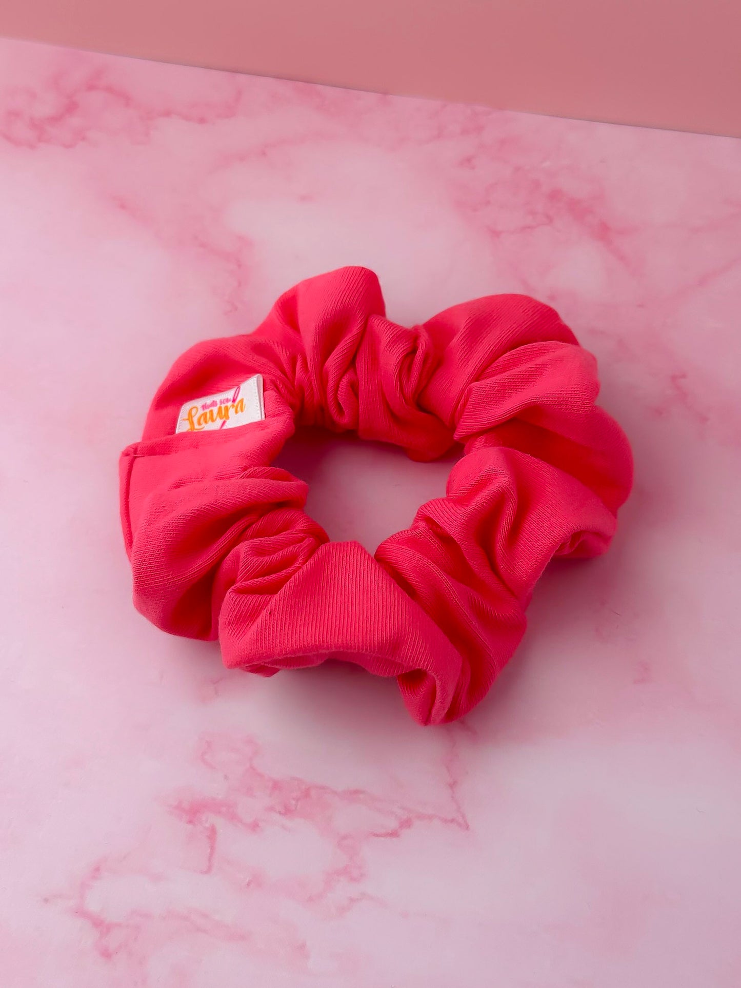 Carrie - Pink Jersey classic scrunchie