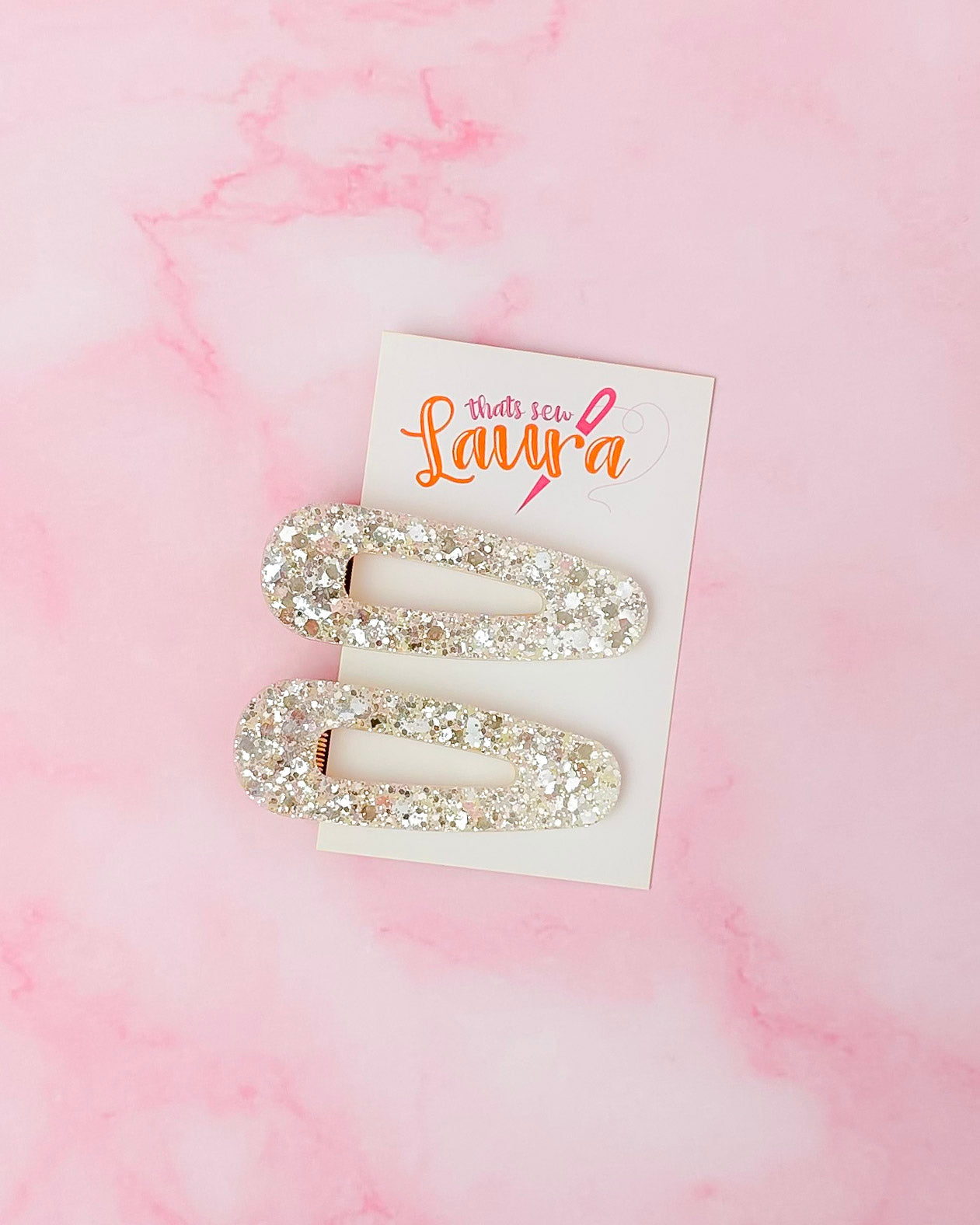 Daffy - Yellow Glitter Resin Hair Clips