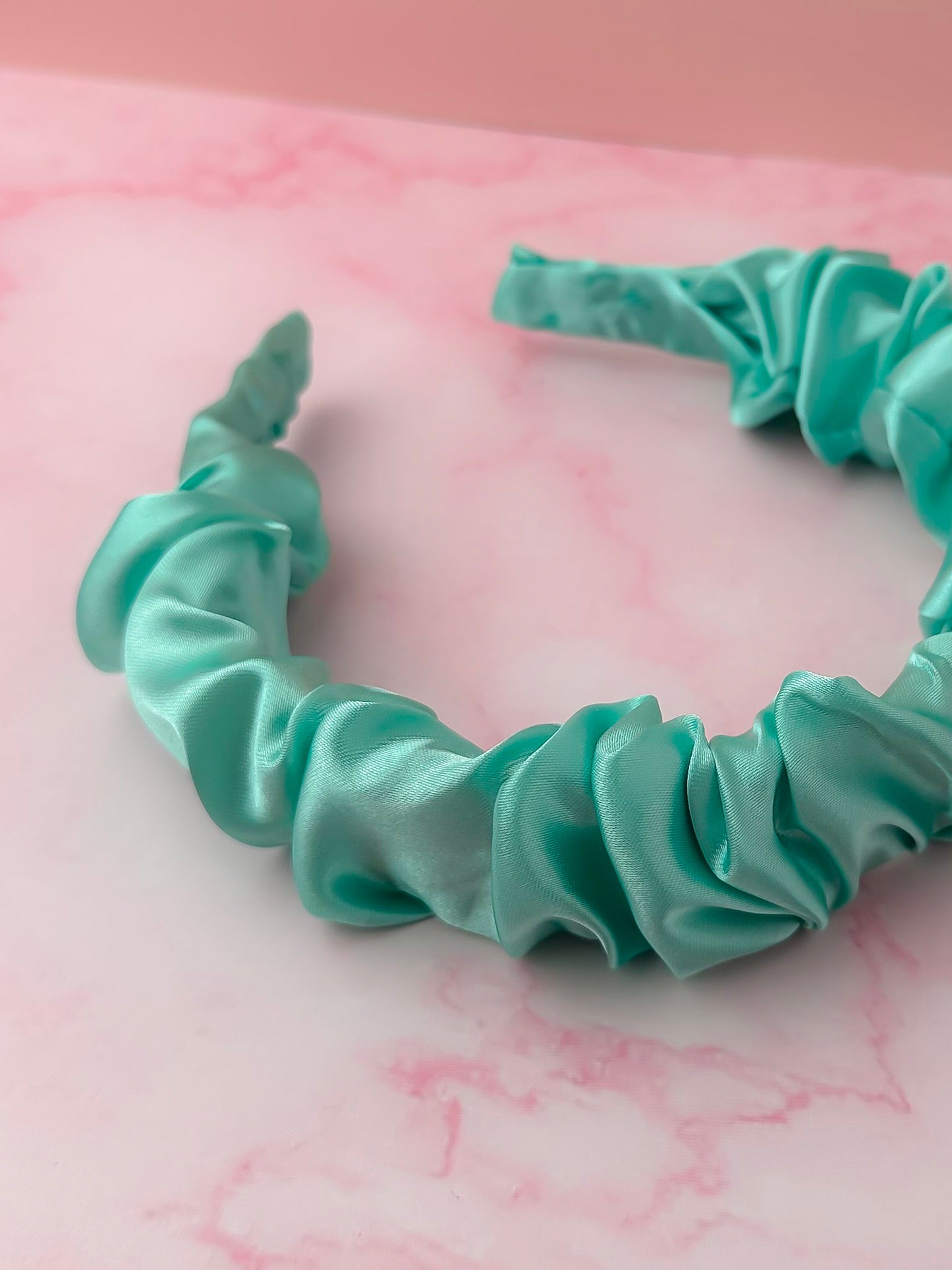 Mint - Mint Satin Scrunchie Headband