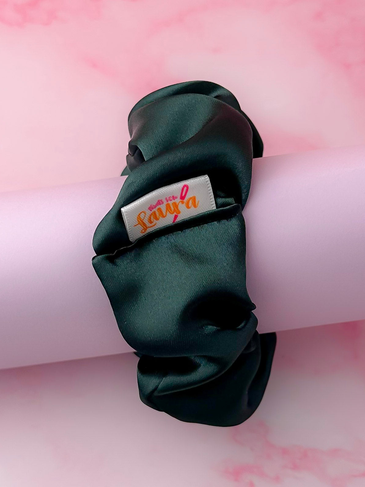 Bottle - Bottle Green satin wide scrunchie