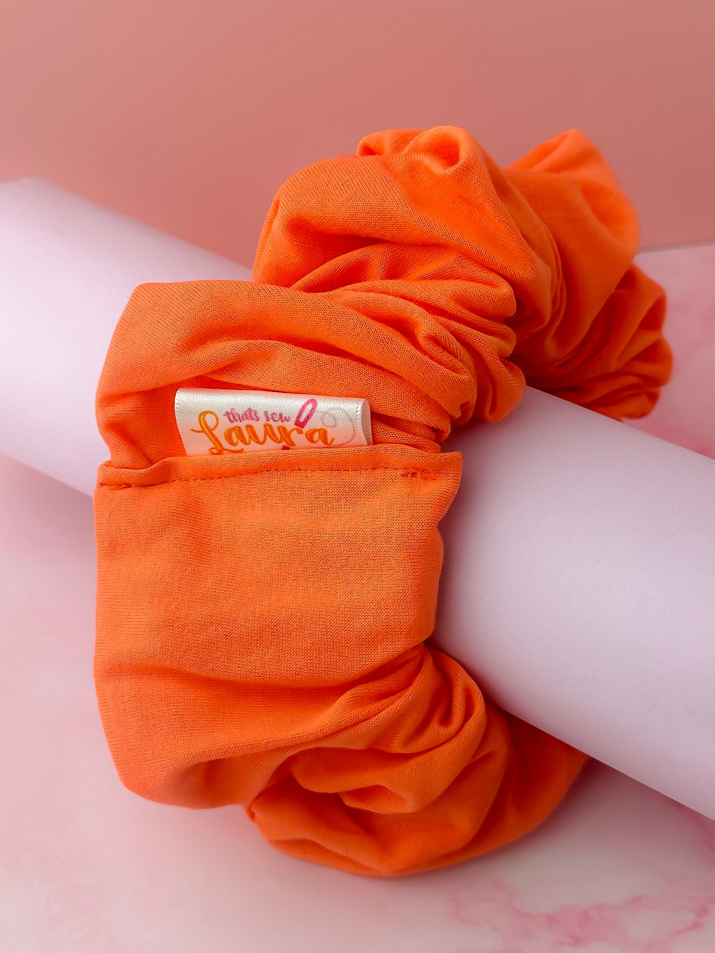 Carly - orange Jersey XL Scrunchie