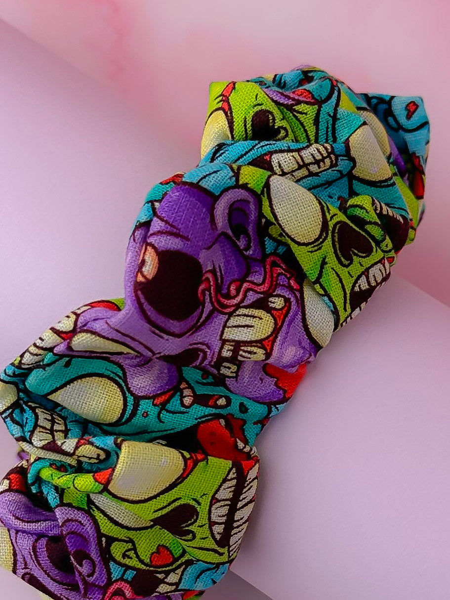 Living Dead - Zombie print wide scrunchie