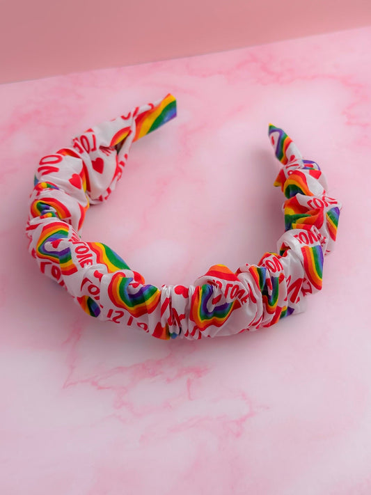 Love is Love - Rainbow Pride Scrunchie Headband