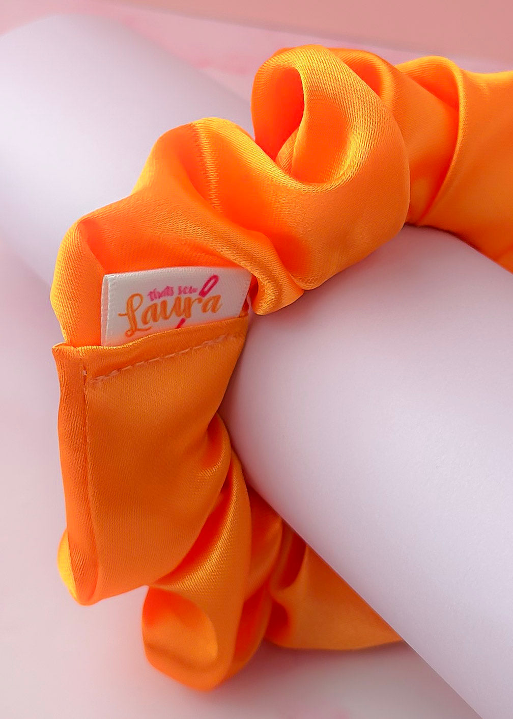 Pumpkin - Orange satin classic scrunchie