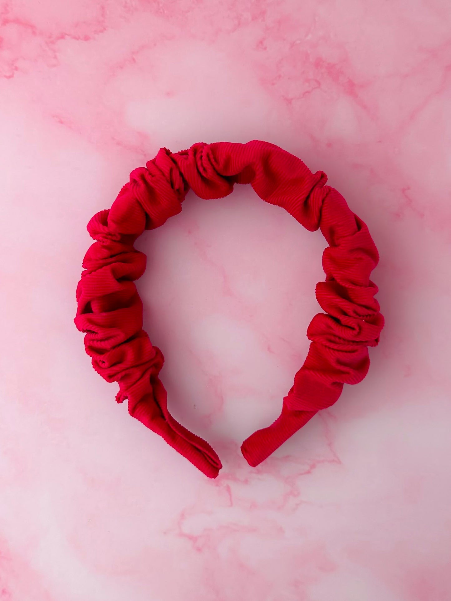 Cherri - Pink Needlecord Scrunchie Headband