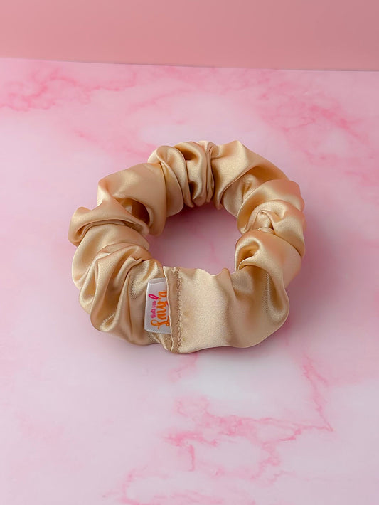 Golden - Gold satin wide scrunchie